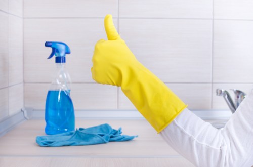 Detailed post-construction cleaning of a modern kitchen in Acton