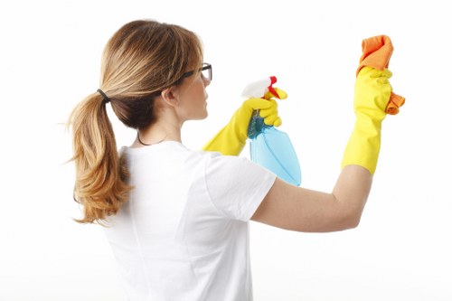 Professional cleaners completing window cleaning in Acton