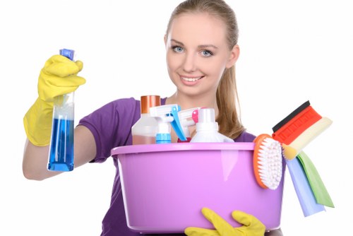 Domestic cleaner in Acton vacuuming a modern family home